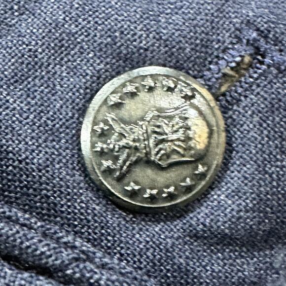 Vintage Military Jacket Mens 39L Button Front Four Pocket Epaulets 90s FLAW - Picture 8 of 8